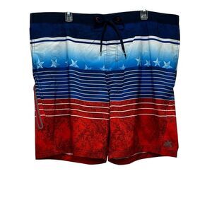 ZeroXposur NWT Men's UPF 50+ Swim Trunks Navy Stars Comfort Lined Size XXL